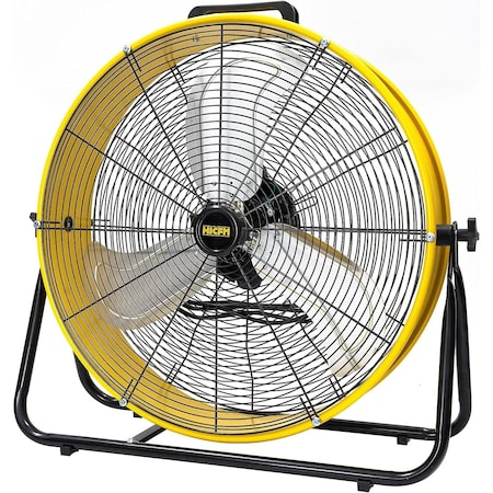 Edendirect 24in 3 Speeds Portable High Velocity Drum Fan Yellow with 1/3 HP, Turbo Blade, Low Noise IR-FAN7806